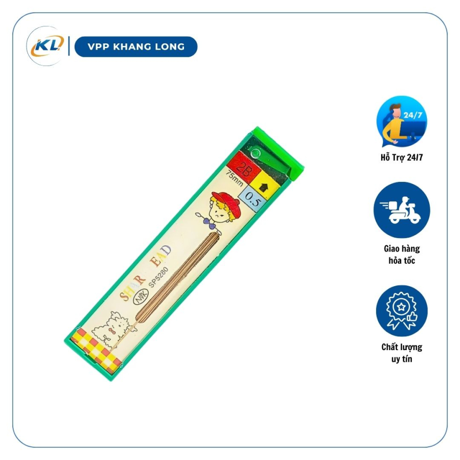 Ruột chì 0.5-2B vàng